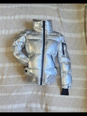 Silver Puffer Jacket - Women's Metallic Quilted Coat